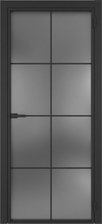 АЛЮМИНЕВАЯ ДВЕРЬ  System R44 Black Sand стекло Dark Cloud  ( КОМПЛЕКТ РУЧКА , 2 ПЕТЛИ )
